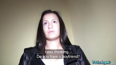 Innocent Brunette Takes Money For Stranger Toilet Sex