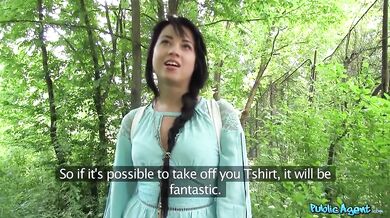 Hot Brunette With No Panties Fucked In Woods