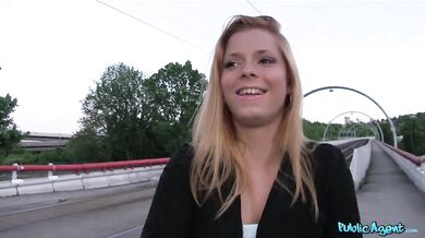 Pretty blonde is tempted by his pocket full of cash