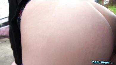 Student With Big Tits Fucked Outdoors In The Rain