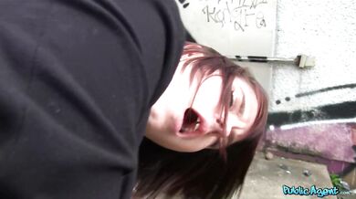 Student With Big Tits Fucked Outdoors In The Rain