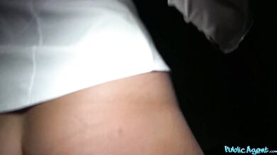 MILF with big breasts take a load over her back