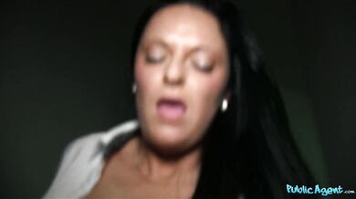 MILF with big breasts take a load over her back