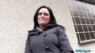 MILF with big breasts take a load over her back