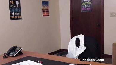 Busty MILF secretary fucks principal to save job