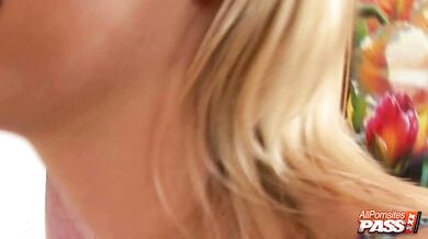 Naughty Blonde Tugs Cock Till Huge Cumshot
