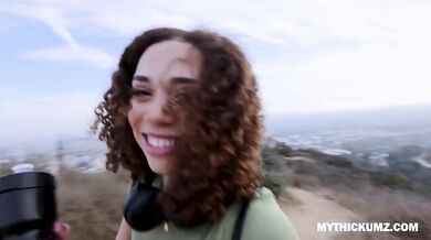 She shows her juicy ass on the trail and gets fucked hard