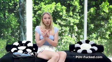 Innocent blondes debut and first fuck on camera