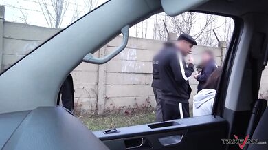 Czech pornstar Silvia Dellai stopped by police on the road while having sex