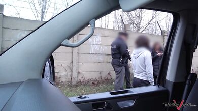 Czech pornstar Silvia Dellai stopped by police on the road while having sex