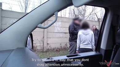 Czech pornstar Silvia Dellai stopped by police on the road while having sex
