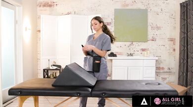 Perfect Casey Calvert Gets A Bolster Massage By Her Cute Masseuse April Olsen