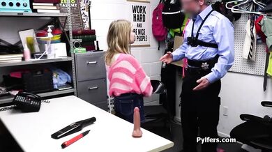 Petite blonde fucked for stealing an influencer dildo