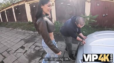 She showed me her tits in public so I had to fuck her!