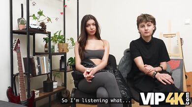 Two pretty lesbians don't mind to having a threesome with a stranger from the train