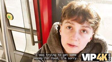 Two pretty lesbians don't mind to having a threesome with a stranger from the train