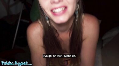 Public POV sex with hairy pussy Czech babe