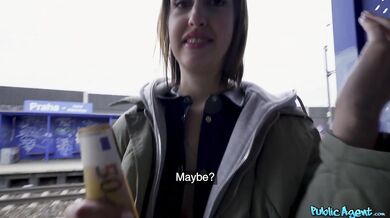 Blowjob in public at the train station and then fucked