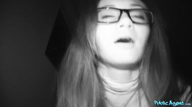 Nerd Glasses Babe Gets Creampie And Earn Some Cash