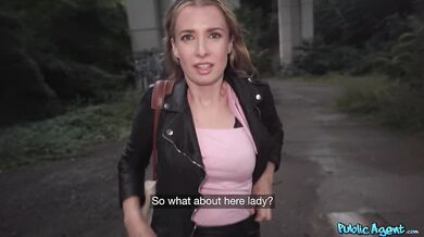 Cute and hesitant student has first public sex in the rain