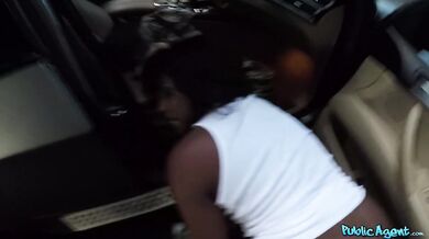 Ebony Female Soldier Fucks Big White Cock Outside In Public Place