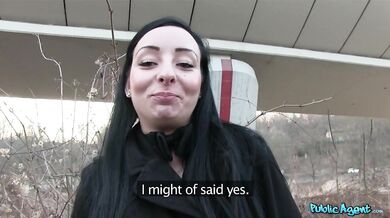 Black Haired Girl Fucks My Rock Hard Cock Outside