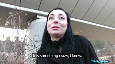 Black Haired Girl Fucks My Rock Hard Cock Outside