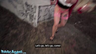 Big tits blonde MILF Carla Boom sloppy POV blowjob and hard fast fuck outdoors