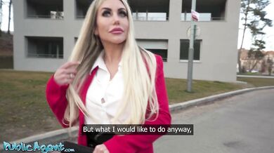Big tits blonde MILF Carla Boom sloppy POV blowjob and hard fast fuck outdoors