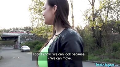 Younger BBW babe is scared for her first outdoor sex