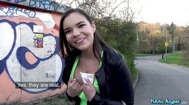 Younger BBW babe is scared for her first outdoor sex