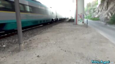 Younger BBW babe is scared for her first outdoor sex