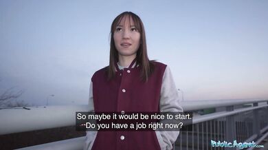 Hot brunette dances for me in public before I fuck her hard