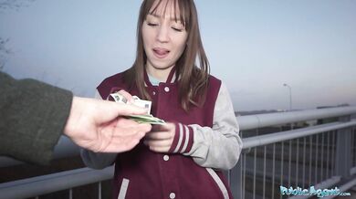 Hot brunette dances for me in public before I fuck her hard