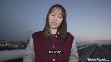 Hot brunette dances for me in public before I fuck her hard