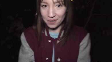 Hot brunette dances for me in public before I fuck her hard