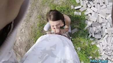 Public Agent - She rides me COWGIRL in an EPIC outdoor FUCK