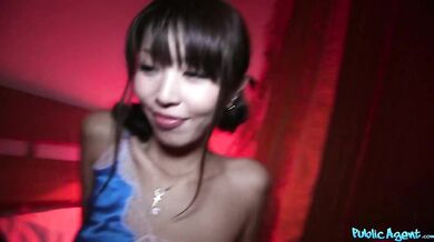 Real Japanese student tourist lost in the city shares a hotel room with me