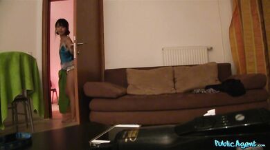 Real Japanese student tourist lost in the city shares a hotel room with me