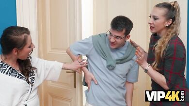 Mature woman doesn't mind fucking her friend's stepson right in front of her