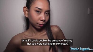 Asian petite babe with little tits rides my huge cock