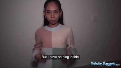 Asian petite babe with little tits rides my huge cock