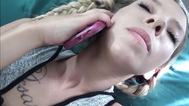 Hot girl made a long call while fucking