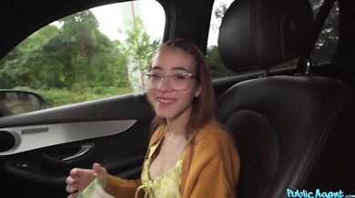 I bend this tiny hitchhiker over before cumming inside her