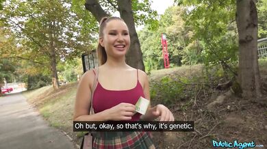 College student with banging body first time in public