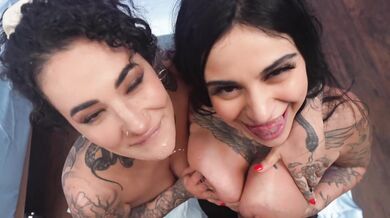 Arabelle Raphael With Another Busty Friend In POV Threesome