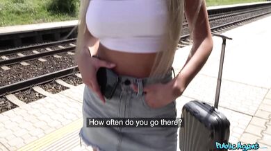 Wild college student has sex at a train station