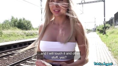 Wild college student has sex at a train station