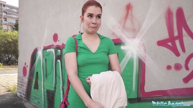 Public Agent Kaira rolls off my condom to feel me bareback inside her