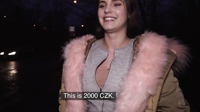 Big tits BBW college student first time fucking in public